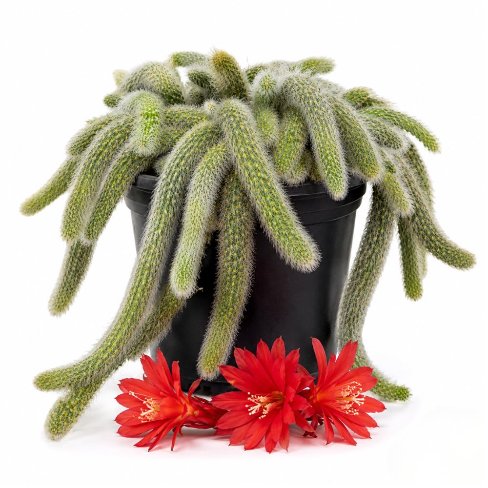 Trailing Monkey Tail Cactus Live Plant, Succulent Plant, 4 Inch Pot