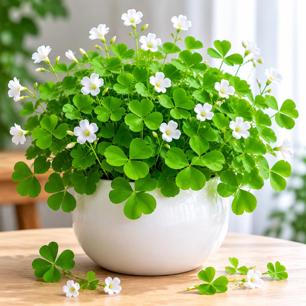 Green Live Shamrock Oxalis Plant, Easy Care Houseplant, 5-7 Inch Tall
