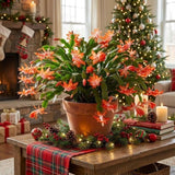 Orange Christmas Cactus Live Plants, 3 Inch Pot, 2 Plants Per Pot