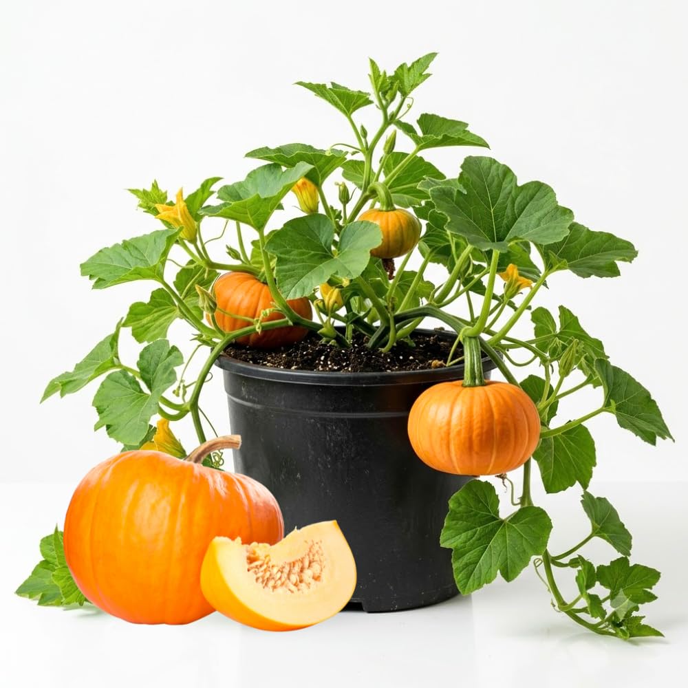Pumpkin Plant Live, Garden Vegetable Plant, 4-7 Inch Tall