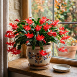 Red Thanksgiving Cactus Plant Live, Houseplant, 4-7 Inch Tall, 4 Inch Pot