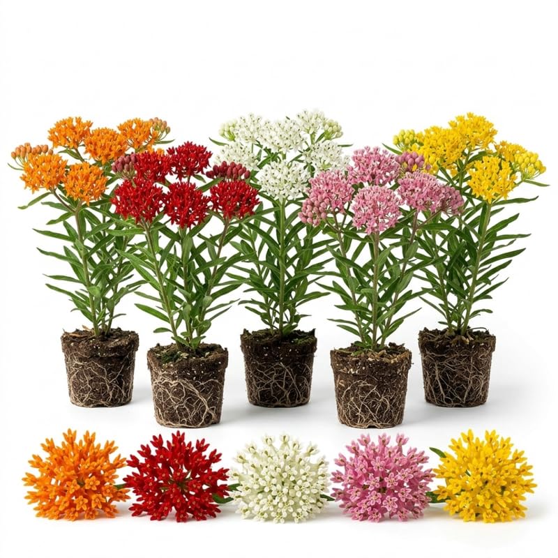 3 Mixed Milkweed Live Plants, 3-6" Tall Plant