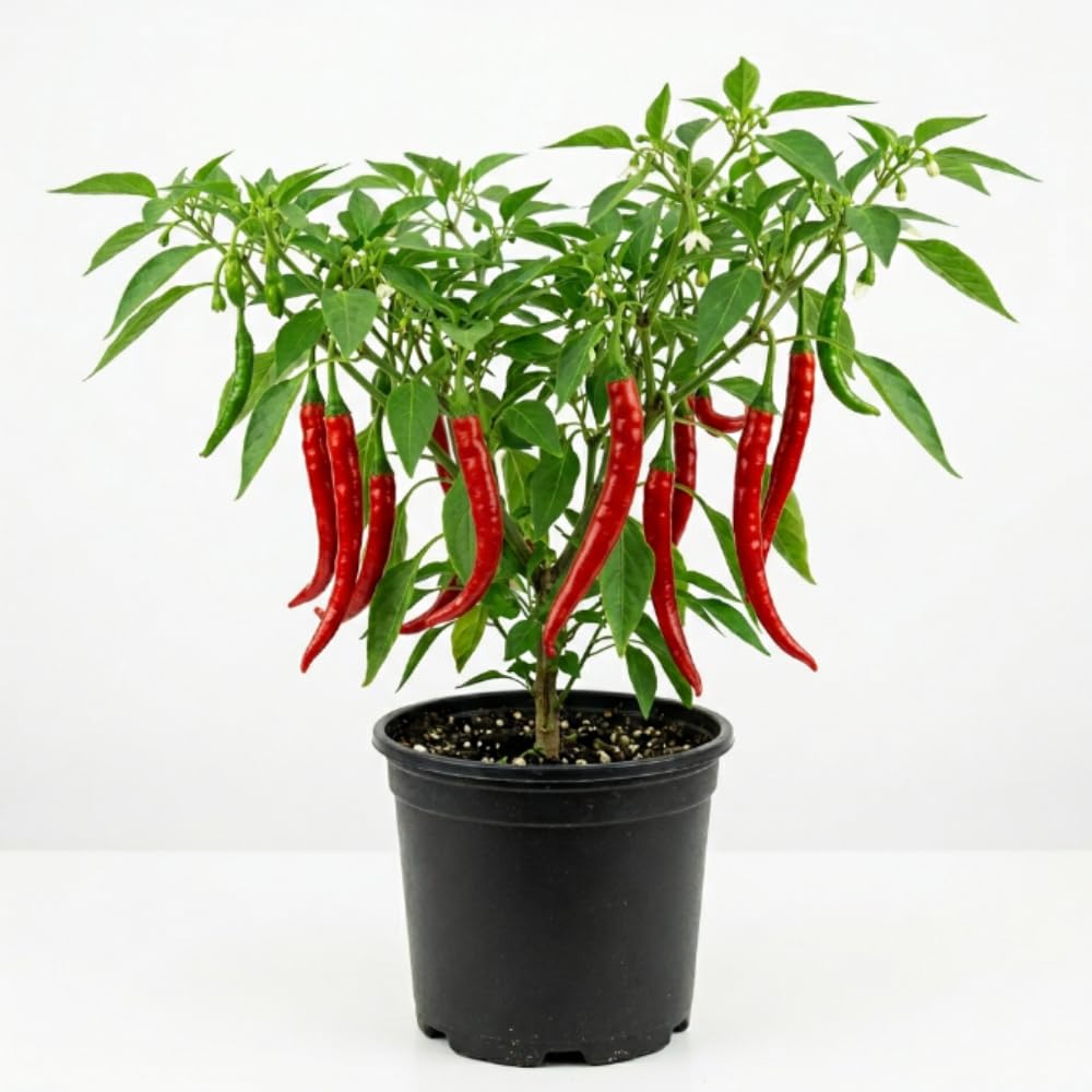 Pepper Chili Live Plant, Chili Plant, 6-9 Inch Tall, 4 Inch Pot