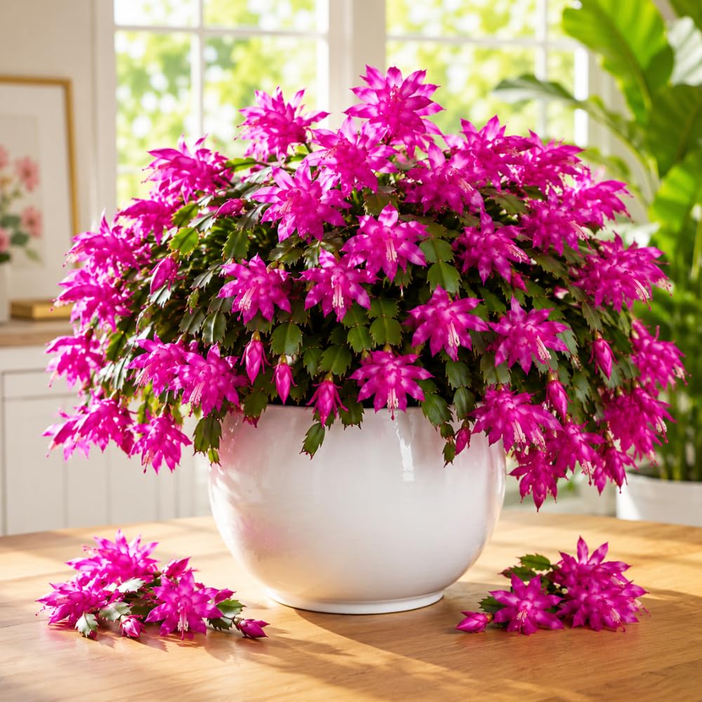 Holiday Cactus Live Plant, Rare Houseplant, 4-7 Inch Tall, 4 Inch Pot