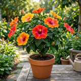 Hibiscus Plant Live, Vibrant Bloom Plant, 7-9 Inch Tall