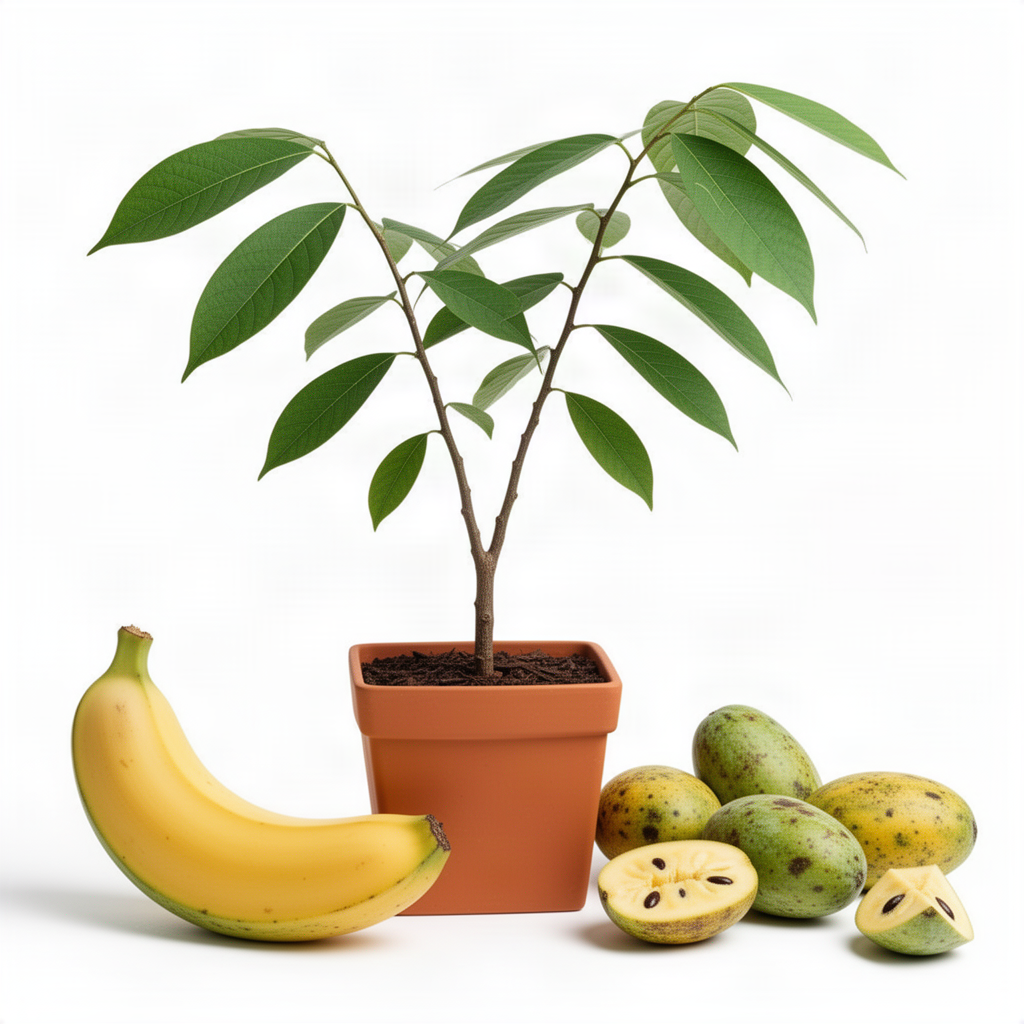 Live Pawpaw Fruit Tree In Quart Pot, Outdoor Growing Plant, 15-30 Ft Tall