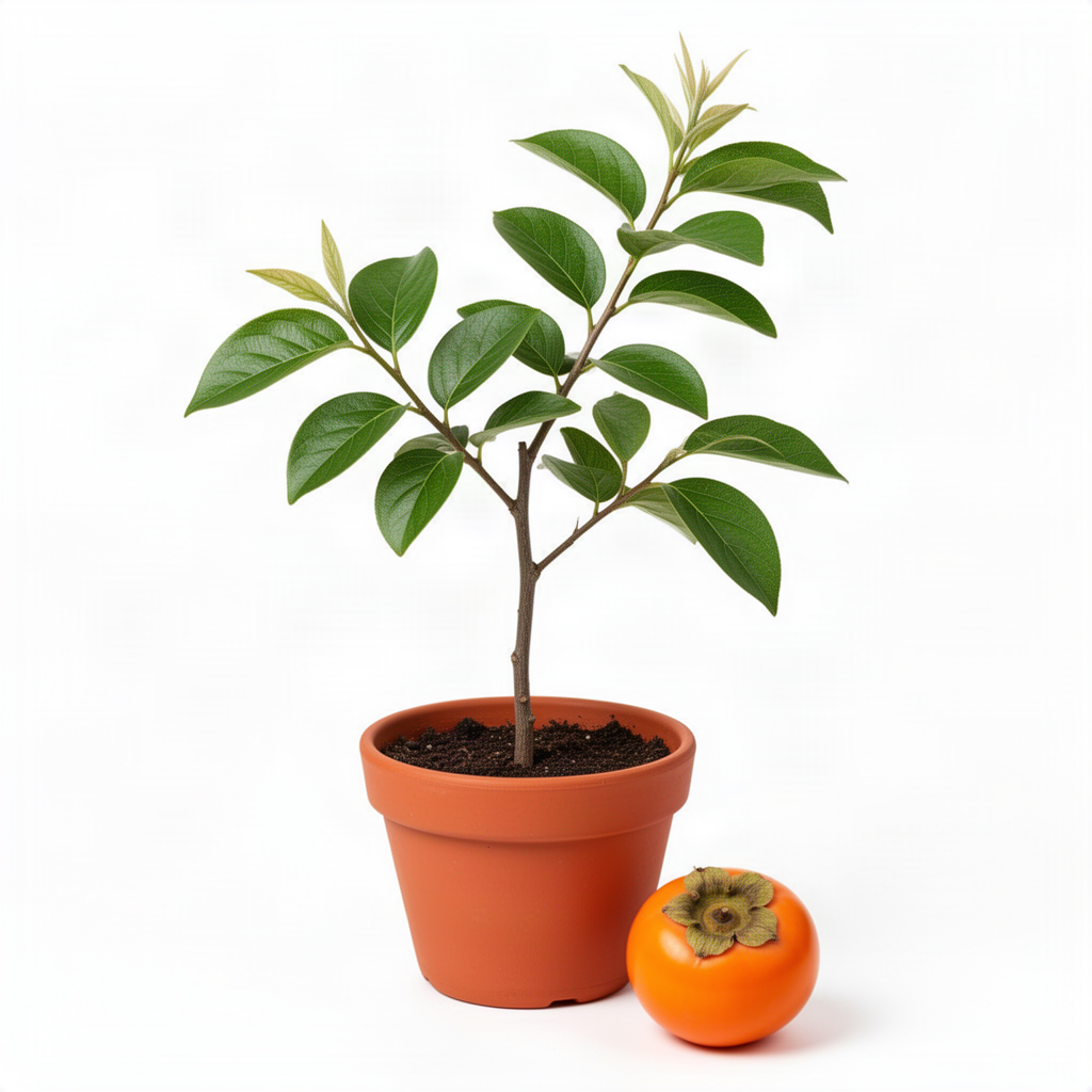 Live Persimmon Fruit Tree In Quart Pot, 6-12 Inches, For Backyard Orchard
