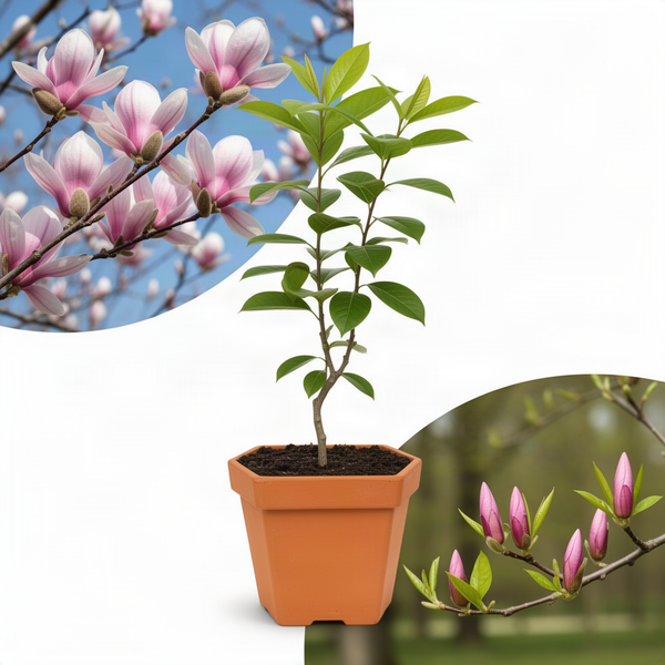 Saucer Magnolia Live Tree, 6-12 Inch Flowering Plant, Cold Hardy Shrub