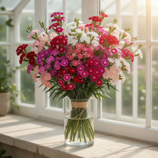 10 Live Red Dianthus Plants, Outdoor Flower Plants For Outside Planting