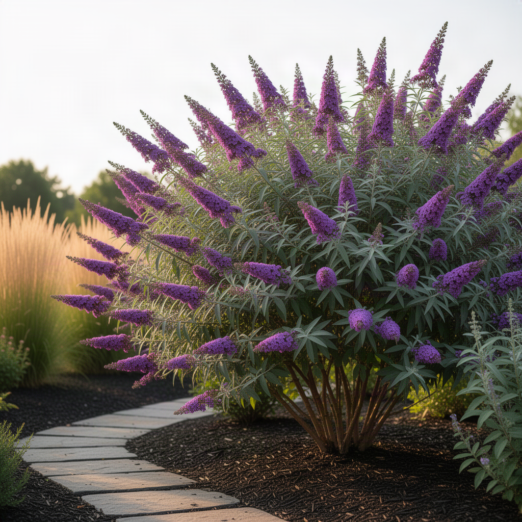 2 Dark Purple Butterfly Bush Plants, Perennial Shrubs, 4-7 Inches Tall