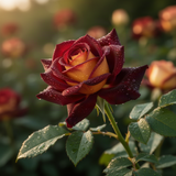 Live Dark Night Rose Bush, 5-10 Inch Tall Starter Plant, Fragrant Blooms