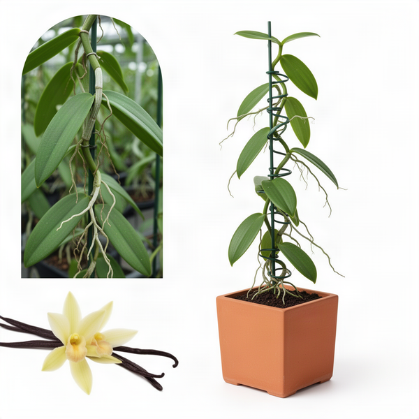Vanilla Bean Plant, Live Green Vine In Half Gallon Pot For Indoor Garden