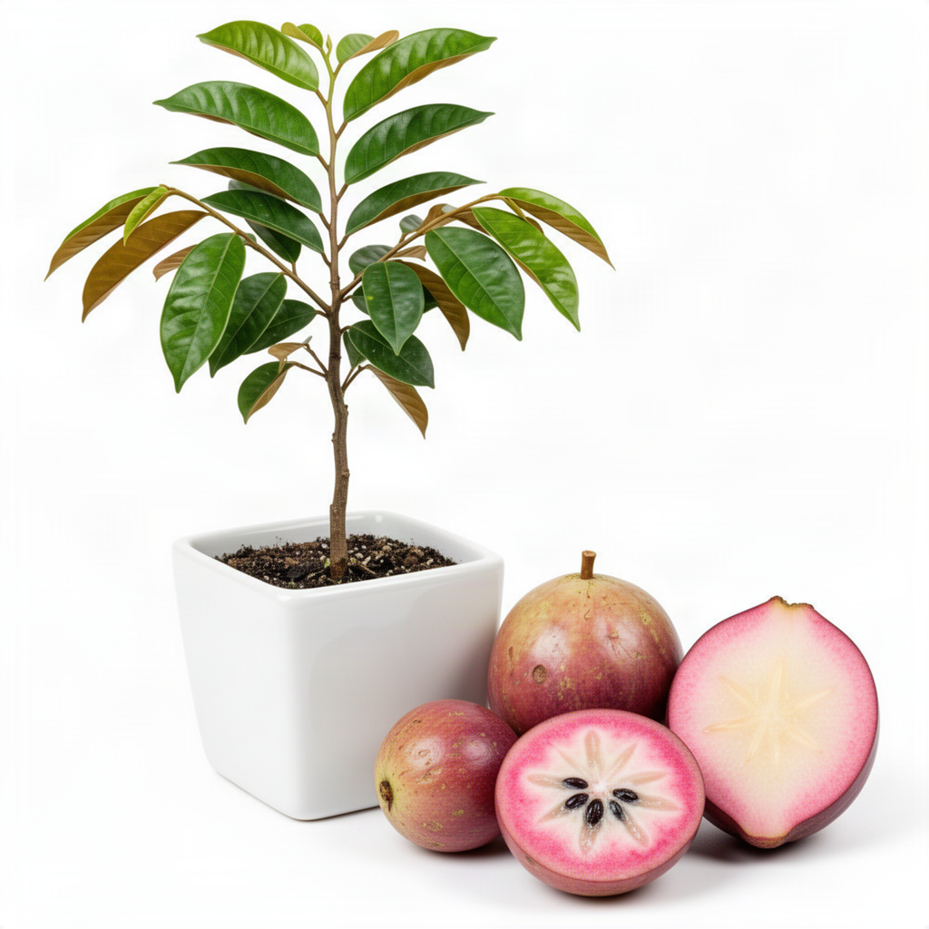 Live Purple Caimito Star Apple Fruit Tree, 14-18 Inches Tall, 1 Gallon Pot