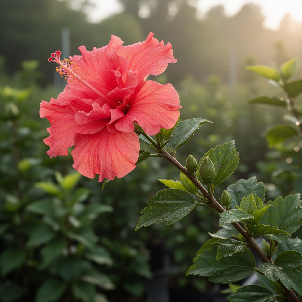 2 Live Red Rose Of Sharon Shrubs, 1-2 Ft Tall, Flowering Garden Plants