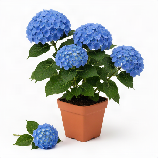 Live Blue Hydrangea In Pot, 6-12 Inch Flowering Shrub For Garden Containers