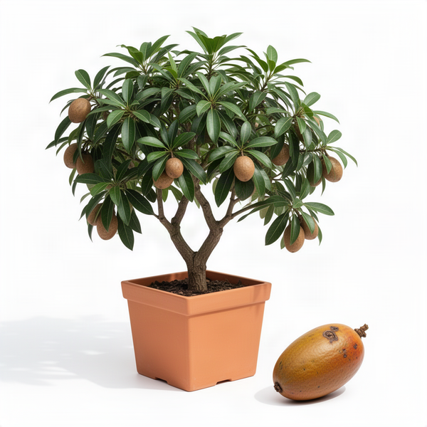 Sapodilla Fruit Tree, 6-10 Inches Tall, Half Gallon Pot For Outdoor Garden