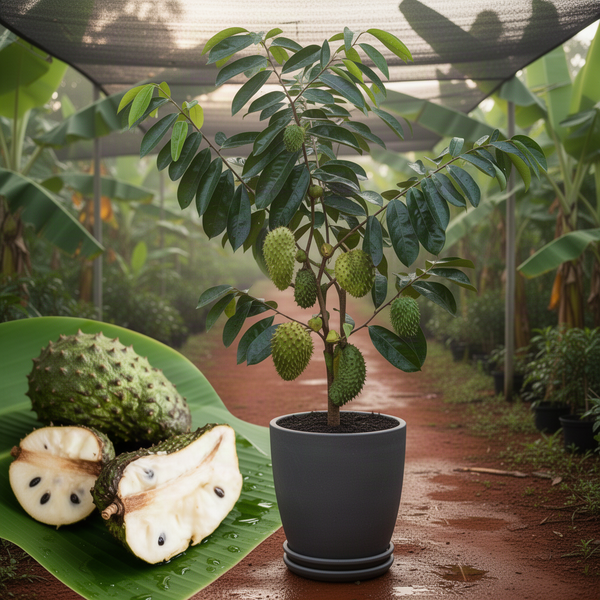 Live Guanabana Soursop Tree, 6-10 Inch Potted Tropical Fruit Tree Plant
