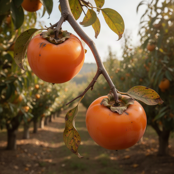 2 Live Persimmon Fruit Trees, Well-Rooted Plants, 1-2 Ft Tall, Dormant