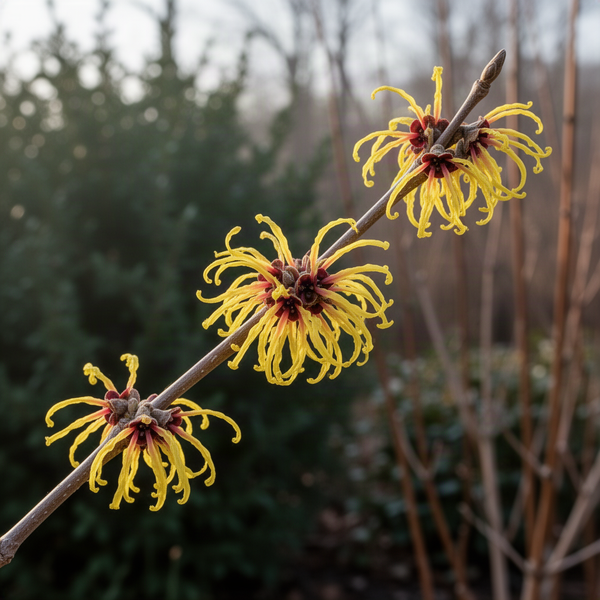 10 Live Yellow Witch Hazel Shrubs, Bare Root Plants For Outdoor Landscapes