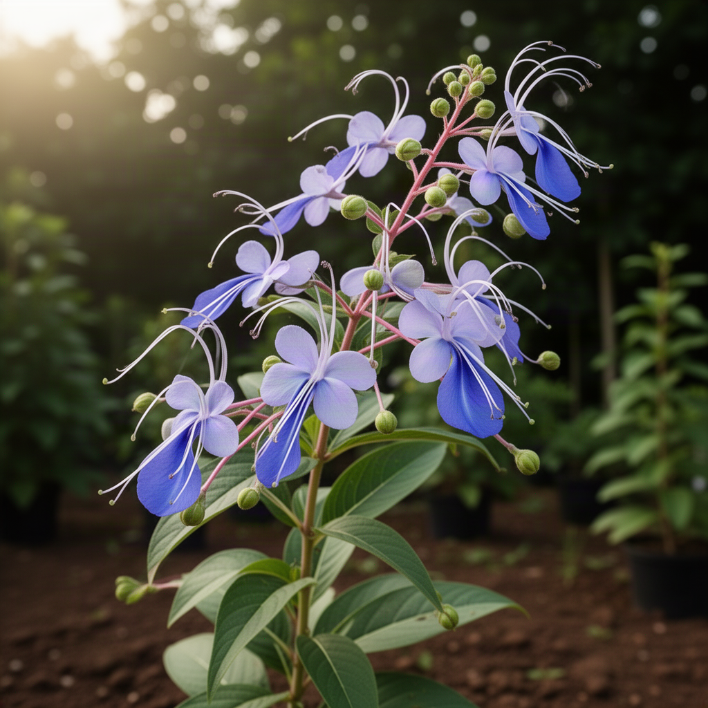 Live Clerodendrum Plant, Blue Butterfly, Chain Of Glory, 5-9 Inches Tall