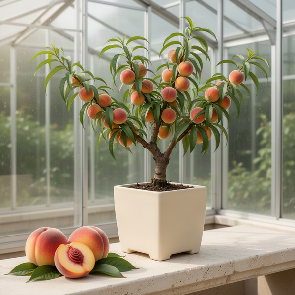 Live Peach Fruit Tree Plant, 12-16 Inches Tall, Sweet, Cold Hardy Garden