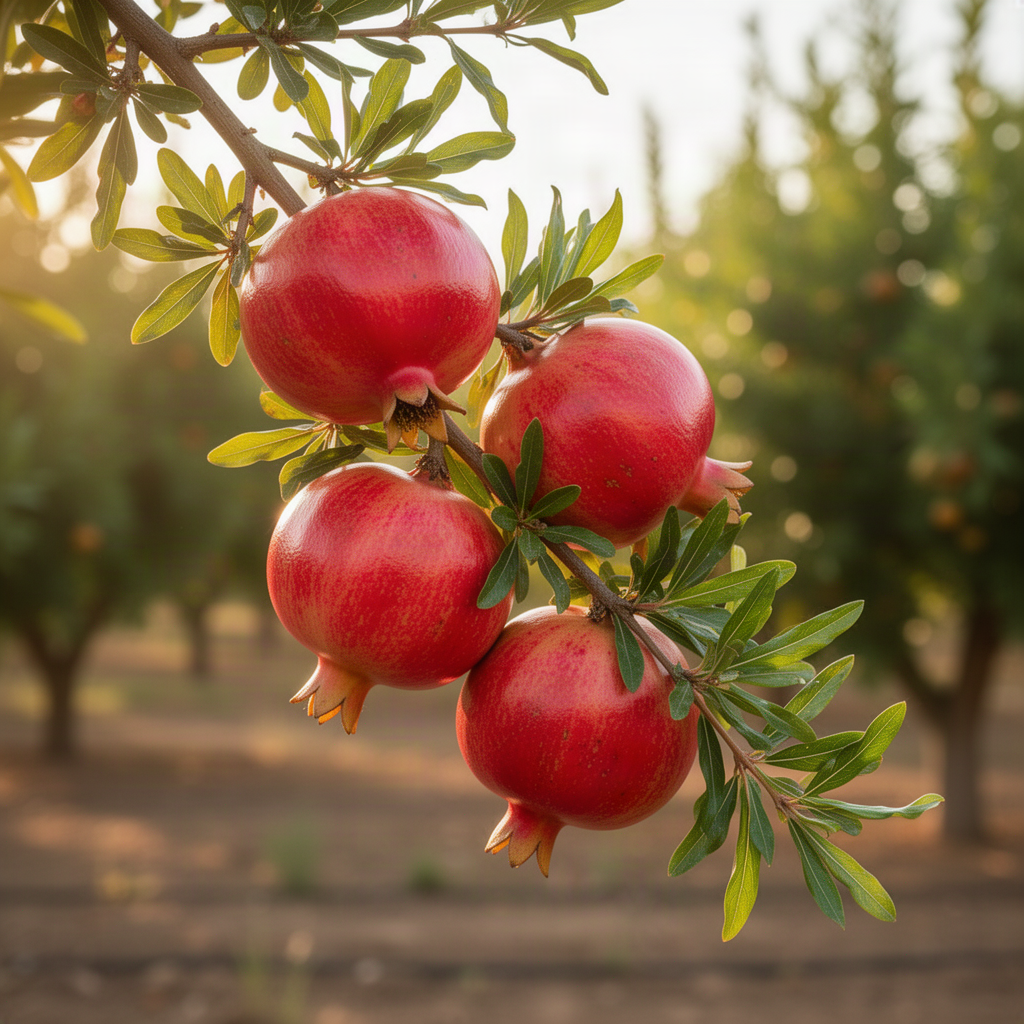 2 Pomegranate Fruit Trees, Wonderful Live Tree Plants, 5-10 Inches Tall