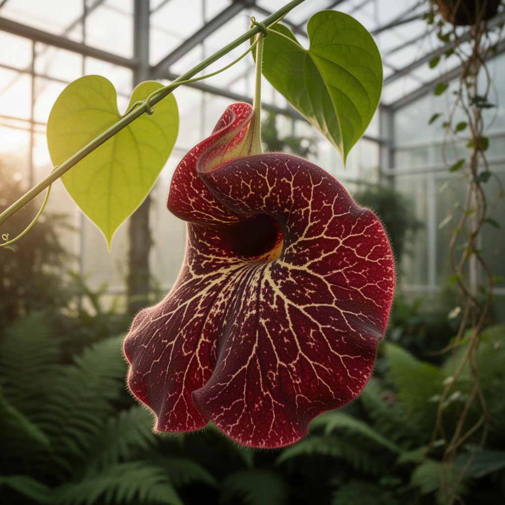 2 Dutchman Pipe Live Vine Plants 6-12 Inch Tall, Large Deep Burgundy Blooms