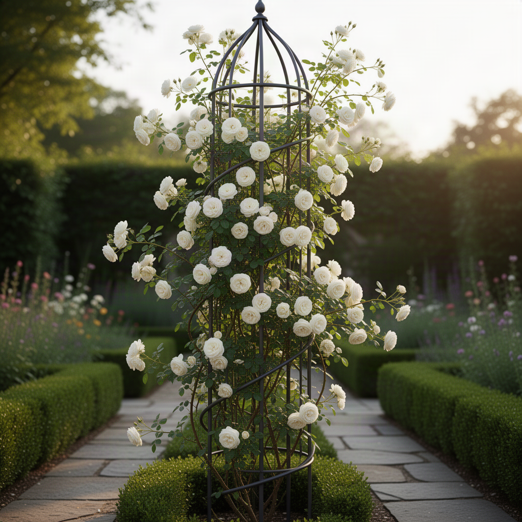 Live White Climbing Rose Plant, Flowering Bush For Indoor Or Outdoor Use