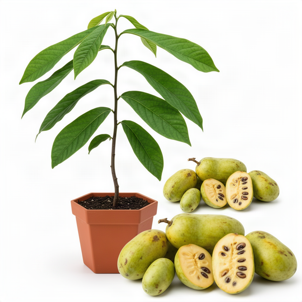 Live Pawpaw Fruit Tree In Pot, Well-Rooted Plant Measuring 6-12 Inches