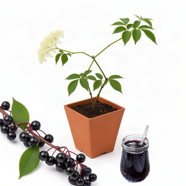 Live Elderberry Fruit Shrub, 4-8 Inches Tall In 4 Inch Pot, Hardy Plant