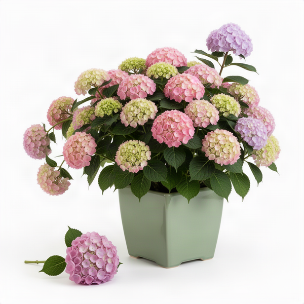 Live Pink Hydrangea Tree In Quart Pot, 6-12 Inches Tall For Garden Planting