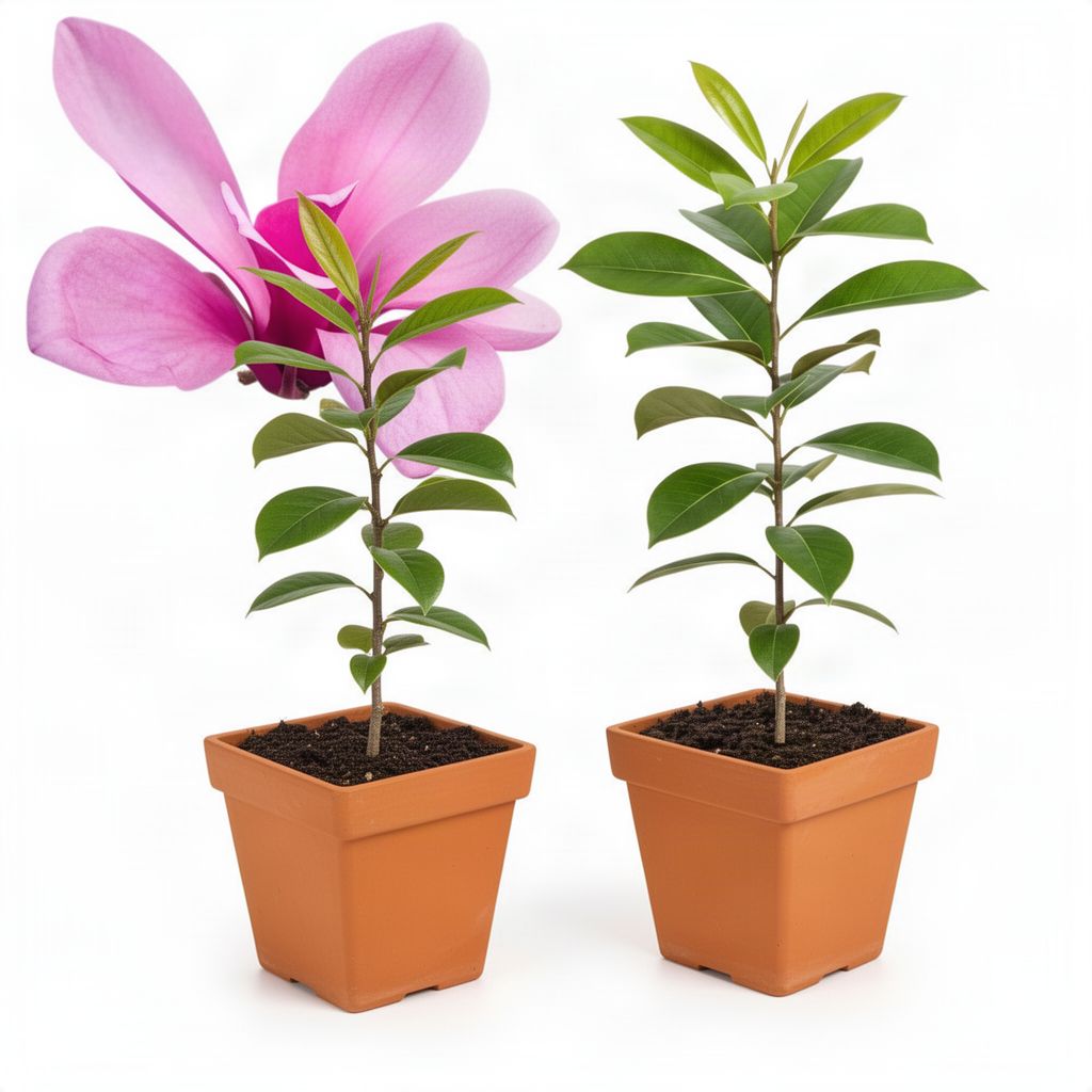 2 Live Jane Magnolia Flower Trees, 6-12 Inches Tall, 2.5-Inch Pot Size