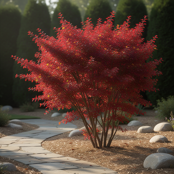 5 Live Dwarf Burning Bush Plants, 6-12 Inch Hardy Outdoor Ornamental Shrubs