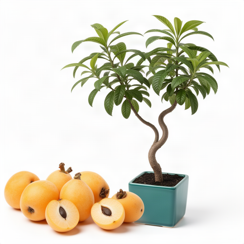 Live Golden Loquat Fruit Tree, 2-3 Ft Tall Plant In 1 Gallon Pot For Patio