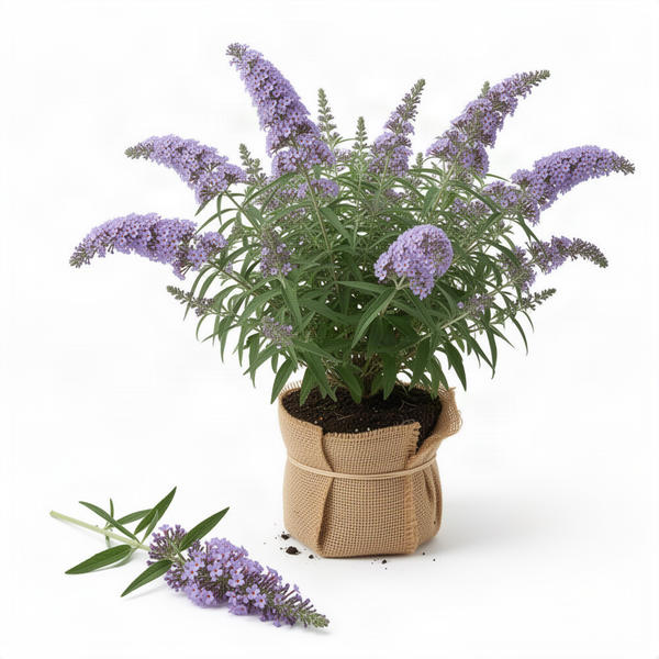 Buddleia Live Starter Shrub, Light Blue Butterfly Bush, 4 To 6 Inches Tall