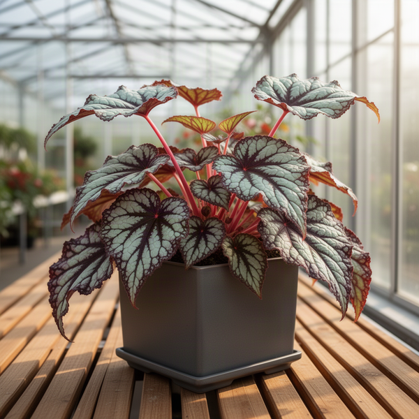 3 Live Fire Begonia Angel Wing Maculata, Polka Dot Plants, 5-9 Inches Tall
