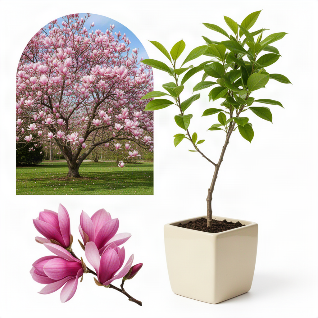 Live Jane Magnolia Tree, Fragrant Flowers, 6-12 Inches Tall, 2.5-Inch Pot