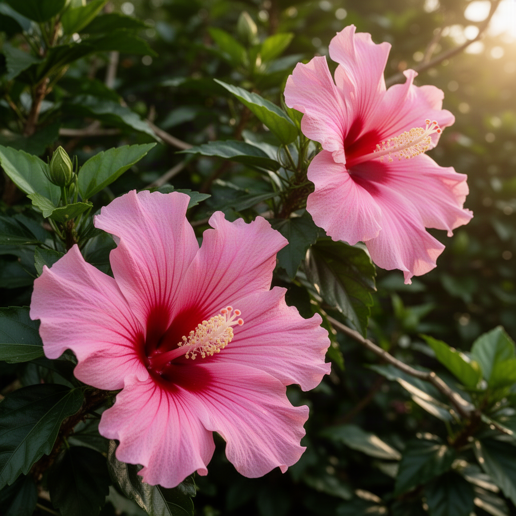 Pink Rose Of Sharon Live Plant, Garden Flowering Shrub, 6-13 Inches Tall