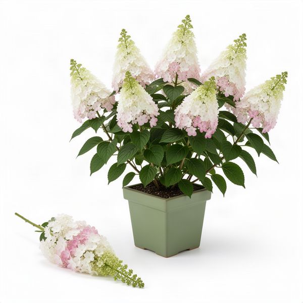 Live White To Pink Hydrangea Shrub, 6-12 Inch Potted Flowering Garden Plant