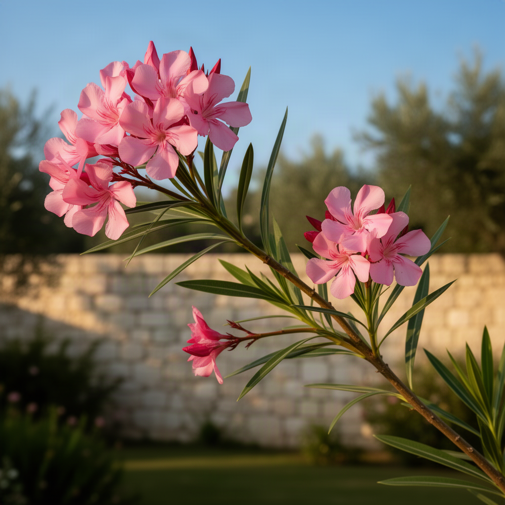 3 Live Pink Oleander Plants, Well-Rooted Flowering Shrubs, 4-6 Inches Tall