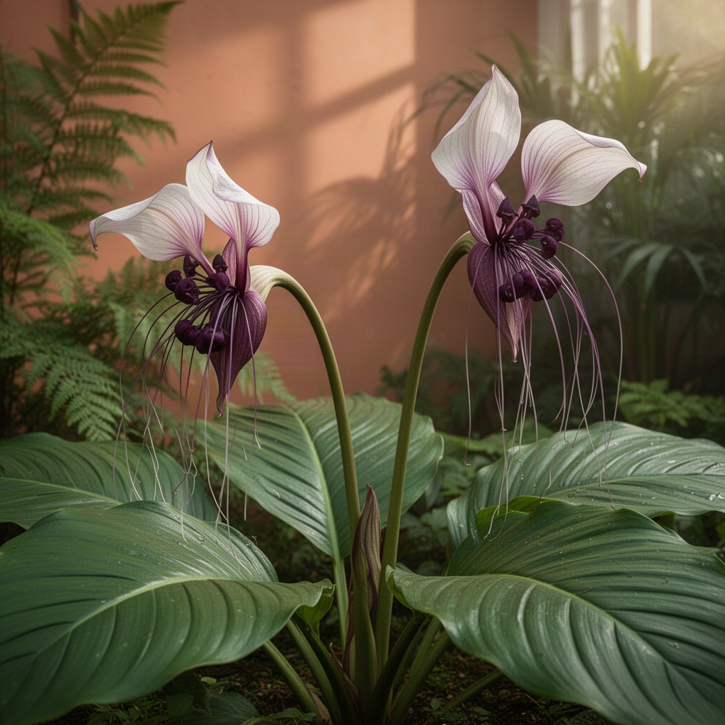 Live White Tacca Houseplant In 4 Inch Pot, Rare Indoor Flowering Plant