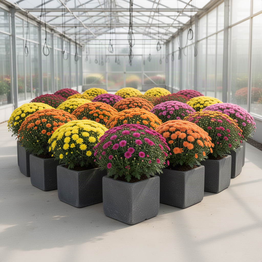 2 Live Mixed Mums Flower Plants For Patio Containers, 5-7 Inches, Late Fall