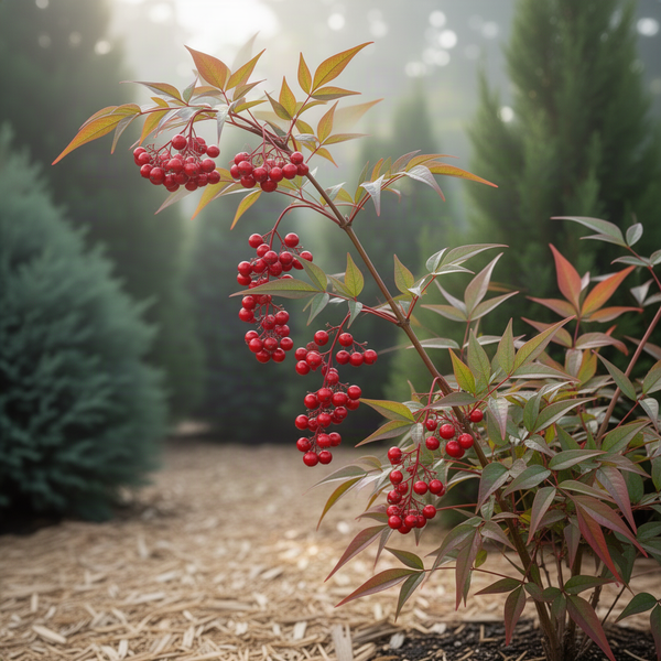 Live Nandina Shrub Plant, 6-9 Inches Tall, Well Rooted In 2.5-Inch Pot