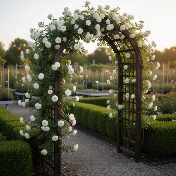 Live White Climbing Rose Plant, Starter Size 5-9 Inches, Ready To Plant