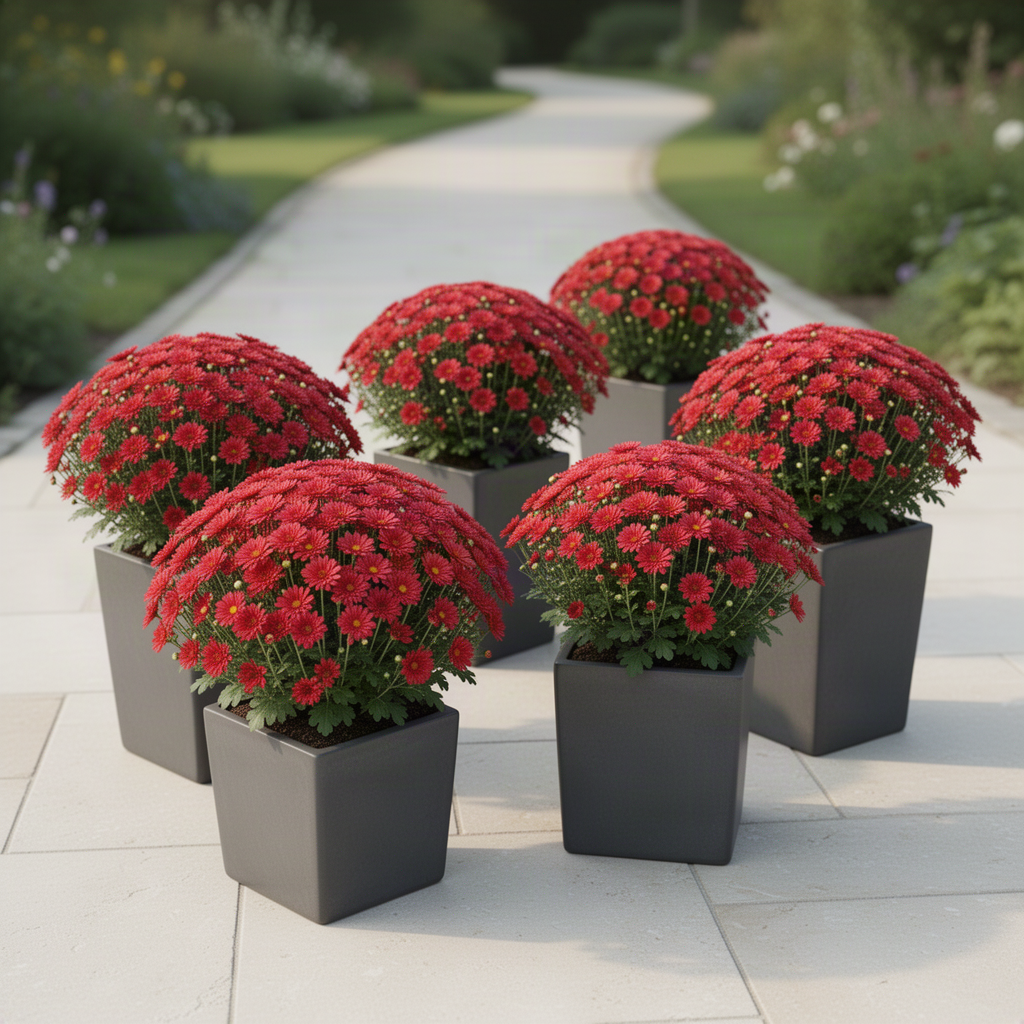 3 Live Mum Starter Plants, 5-7 Inches Tall, Patio Container Mum Flowers