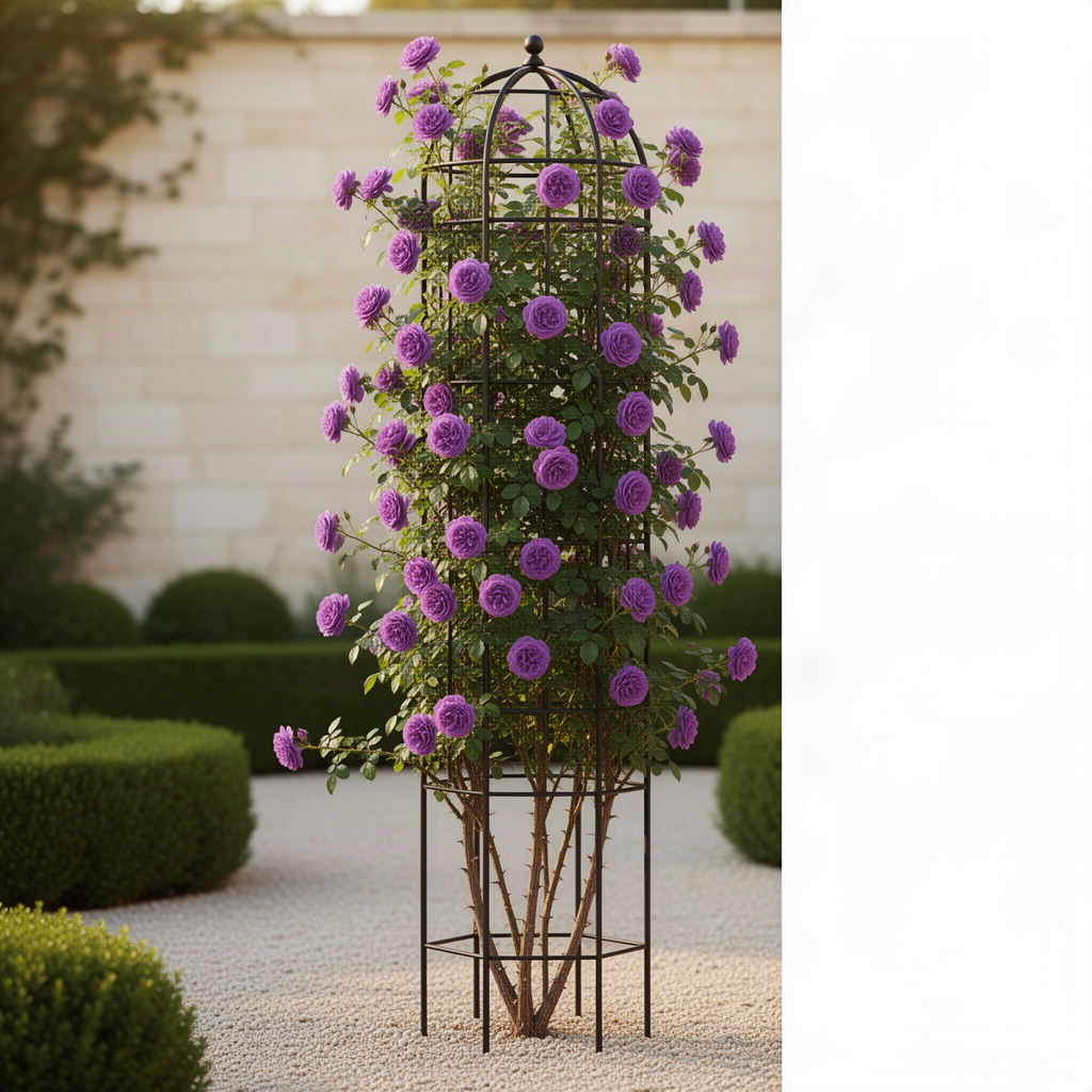 Live Purple Rose Bush For Garden Planting, Fragrant Blooms, 5-10 Inches