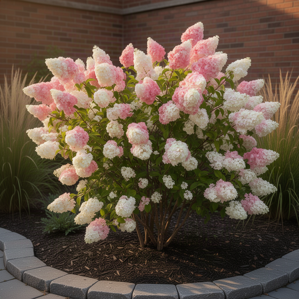 2 Live Hydrangea Shrubs, Pink White Flowers, 6-12 Inch Landscape Plants