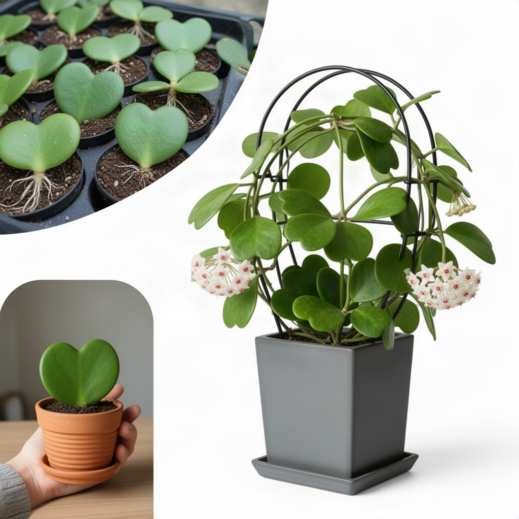 Hoya Kerrii Indoor Vine, Live 4-6 Inch Plant For Shelves And Home Decor