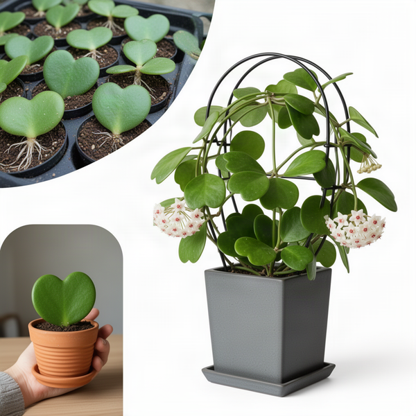 Hoya Kerrii Indoor Vine, Live 4-6 Inch Plant For Shelves And Home Decor