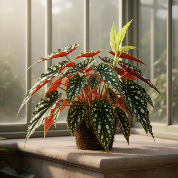 2 Live Begonia Maculata Plants, Angel Wing, 5-9 Inch Decorative Greenery